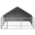 vidaXL Vonkajšia búda pre psov s výbehom, 3x3x1,9 m, pozinkovaná oceľ