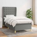 vidaXL Boxspring posteľ s matracom tmavosivá 90x190 cm látka