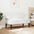vidaXL Chesterfield lavica Biela 119,5 x 64,5 x 75 cm Umelá koža