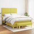vidaXL Boxspring posteľ s matracom svetlozelená 140x190 cm látka