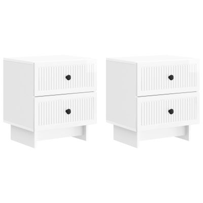 vidaXL Nočný stolík 2 pcs Biela s vysokým leskom 43 x 34,5 x 47,5 cm