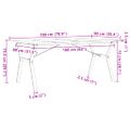 vidaXL Jedálenský stolík v tvare Y 180x90x75,5 cm borovica a oceľ
