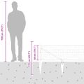 vidaXL Hexagonálny plot s stĺpom 50 x 0,5 m PVC potiahnutá oceľ Sivá