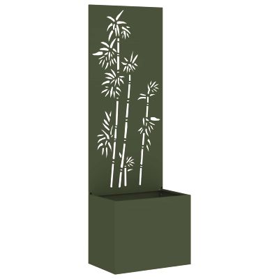 vidaXL Záhradná clona na súkromie Kvetinový Olivovo zelená 50 x 150 cm