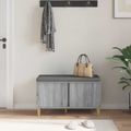 vidaXL Predsieňová lavica s vankúšom Sivá Sonoma 80 x 38 x 46 cm
