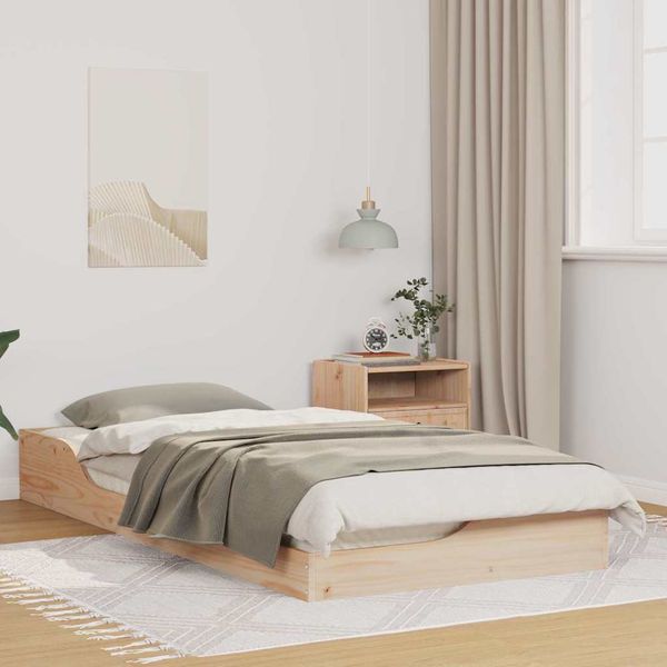 vidaXL Rám postele Hnedá 100 x 200 cm Masívne borovicové drevo