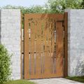 vidaXL Záhradná brána 100x125 cm, corten oceľ, bambusový dizajn
