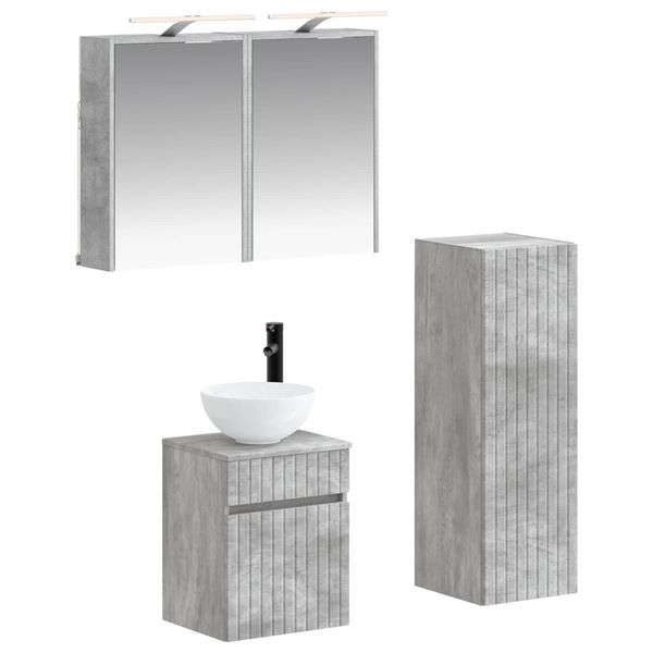 vidaXL Sada kúpeľňového nábytku 4 pcs Betónovo sivá