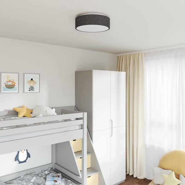 vidaXL Stropná lampa so bodmi Čierna 38 x 38 x 13,5 cm látka