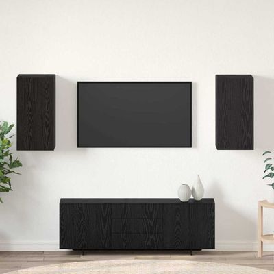 vidaXL Nástenný TV kabinet Nástenný 2 pcs Čierny dub 30,5 x 30 x 60 cm