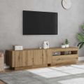 vidaXL TV skrinka s LED svetlami, dubový drevený remeselník, 180x35x40 cm, imitácia dreva