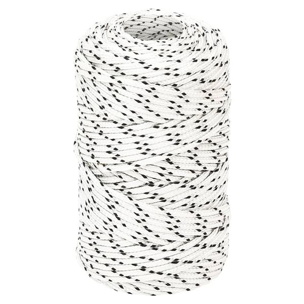 vidaXL Pletené lodné lano biele 2 mm x 250 m polyester