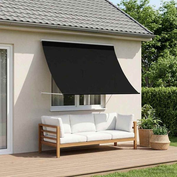 vidaXL Markíza Čierna 400 x 150 cm 180 g / m² polyester s PU povrchom
