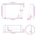 vidaXL Nohy konferenčného stolíka v tvare U, 2 ks, prírodná oceľ, 70 x (42-43) cm, oceľ