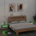 vidaXL Nočné stolíky 2 ks s LED, betónovo sivé 60x35x40 cm