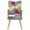 vidaXL Relaxačné kreslo s podnožkou patchwork látka