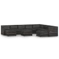 vidaXL 11-dielna záhradná sedacia súprava, sivá, impregnovaná borovica
