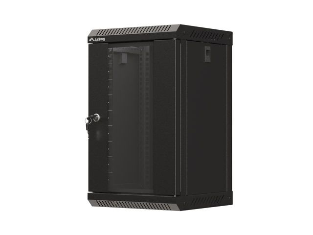 LANBERG RACKOVÁ SKRIŇA 10'' NÁSTENNÁ 9U/300X300 (FLAT PACK) S PRESKLENÝMI DVERMI ČIERNA