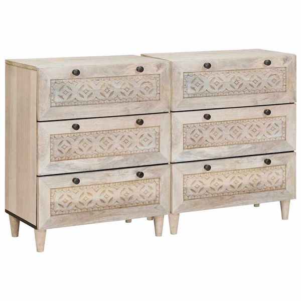 vidaXL Servírovacia skriňa 2 pcs Biela 120 x 33,5 x 75 cm