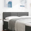 vidaXL LED hlavová doska s LED pásikmi Tmavo šedá 160 cm látka