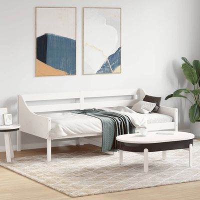 vidaXL Denná posteľ s matracom biela 90x190 cm masívna borovica