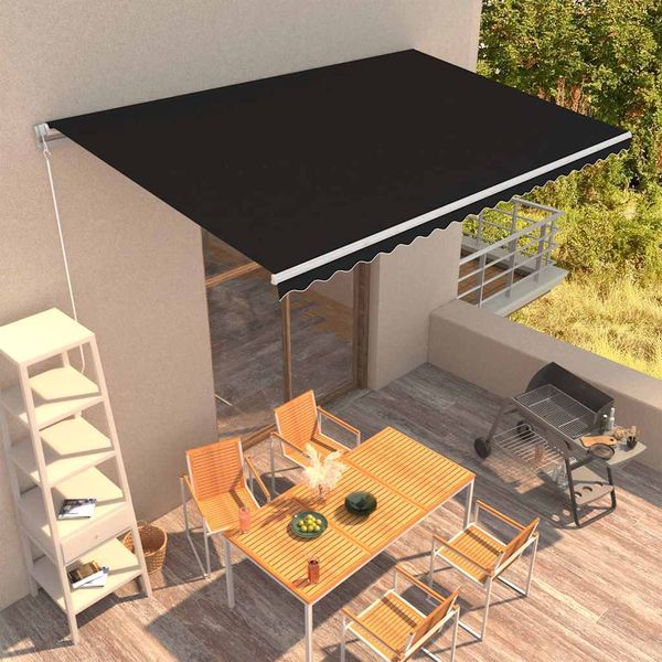vidaXL Ručne zaťahovacia markíza antracitová 500x300 cm