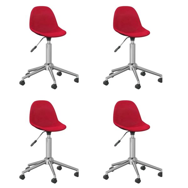 3086060 vidaXL Swivel Dining Chairs 4 pcs Wine Red Fabric (2x333473)