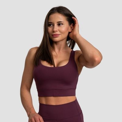 Športová podprsenka Cut-Out Eggplant - GymBeam, veľkosť XXL, veľkosť oblečenia XXL
