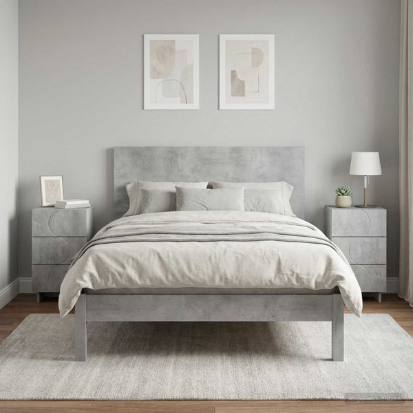 vidaXL Nočný stolík 2 pcs Betónovo sivá 33,5 x 34,5 x 60 cm
