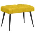 vidaXL Lavica s gombíkovým prešívaním Žltá 60 x 40 x 45 cm Zamat