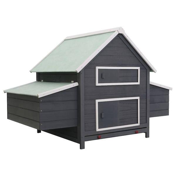 vidaXL Kurín pre hydinu, sivý 157x97x110 cm, drevo