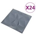 vidaXL Nástenné panely 24 ks 50 x 50 cm Diamond Šedý XPS Pena