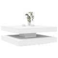 vidaXL Konferenčný stolík otočný o 360 stupňov biely 90x90x34,5 cm