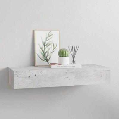 vidaXL Nástenná zásuvková polica betónovo-sivá 60x23,5x10 cm MDF