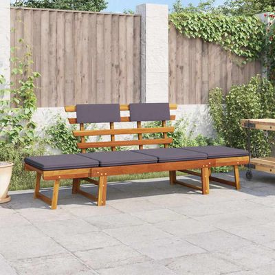 vidaXL Záhradné ležadlo s podložkami 2-v-1 190 cm, akáciový masív