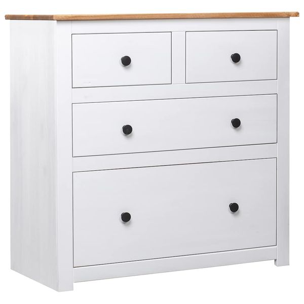 vidaXL Komoda biela 80x40x83 cm borovica Panama Range
