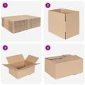 vidaXL Skladací box 50 ks Prírodná 30 x 21,5 x 14 cm Kartón
