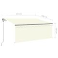 vidaXL Automatická markíza tienidlo&LED&senzor vetra 3,5x2,5m krémová