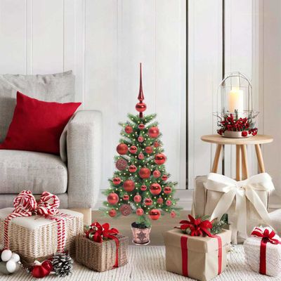 vidaXL Vianočný stromček s 150 LED-i so stojanom Zelená 90 cm PE