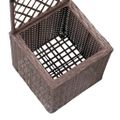 vidaXL Vyvýšený záhon+mriežka, 1 nádoba 30x30x107 cm, polyratan, hnedý