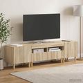 vidaXL 3-dielny LED TV stolík ARNHEM 3 ks Dub sonoma Kompozitné drevo