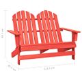 vidaXL 2-miestna záhradná stolička Adirondack jedľový masív červená
