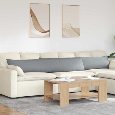 vidaXL Vankúše na pohovku 2 pcs Svetlosivá 200 x 40 cm látka