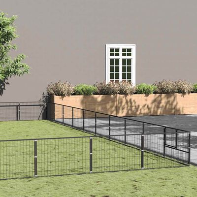vidaXL Koterec pre psov čierny 100 m² oceľ