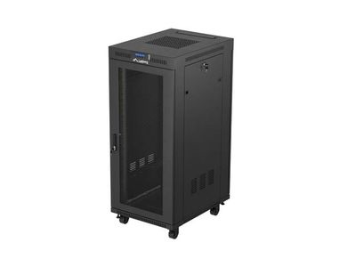 19'' Voľne stojaca racková skriňa 27u/600x800 (flat pack) so sieťovými dverami lcd čierna lanberg V2