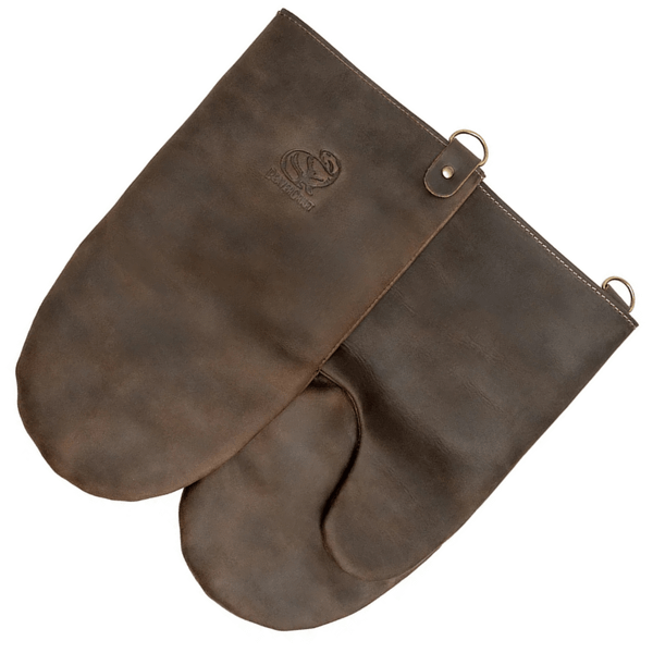 LC_BBQ_Gloves_Brown Beavercraft Leather Heat-Resistant BBQ Grilling Gloves, Brown