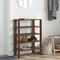 vidaXL Regál na topánky hnedý dub 61x32x87,5 cm spracované drevo