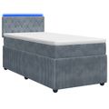 vidaXL Posteľ boxspring s matracom Tmavosivá 100 x 200 cm Zamat