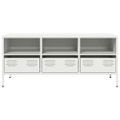 vidaXL TV skrinka biela 101,5x39x43,5 cm oceľ valcovaná za studena