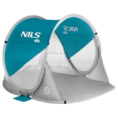Samostatný skladací plážový stan NILS Camp NC3142 modro-zelený